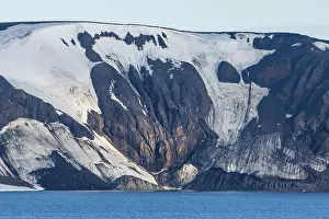 Deserted Island Group Russia Prints: Flat table mountains covered with ice