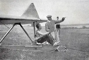 Vintage Aviation Illustration Prints: Flight student for a glider pilot