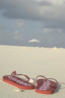 Maldives Beach Prints: Flip-flops on the beach, Diffushi Island