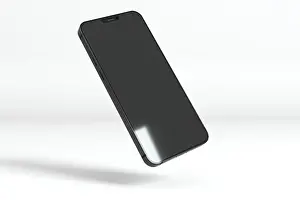 Electronic Data Transmission Prints: Floating smartphone white background
