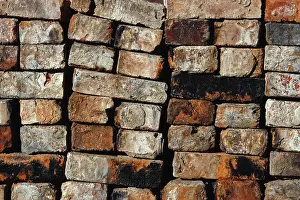 Historic Quarter Image Prints: Folded old red brick background