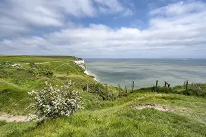 Deserted Coastal Area UK Prints: Footpath along the chalk cliffs of Dover