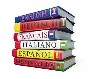 Education Learning Prints: Foreign language study concept background
