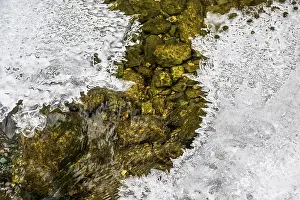 Eroded Rock Formations Europe Prints: Forms and structures of ice on water