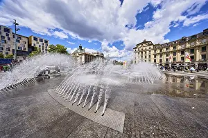 Munich Architecture Prints: Fountain, general architecture