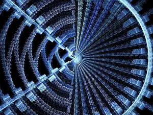 Computer Generated Design Prints: Fractal disc - abstract computer-generated image