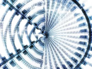Computer Generated Images Prints: Fractal disc - abstract computer-generated image
