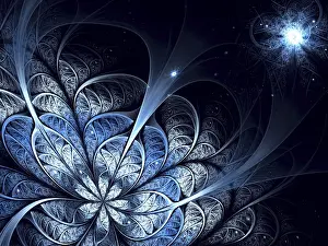 Decorative Digital Art Prints: Fractal flower - abstract computer-generated image