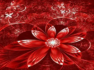 Digital Art Prints: Fractal Flower Print - Intricate Digital Art
