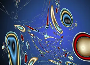 Surrealism Prints: Fractal Print: Abstract Geometric Patterns