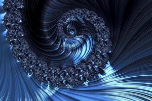 Digital Abstract Illustration Prints: Fractal Spiral Print - Abstract Artwork