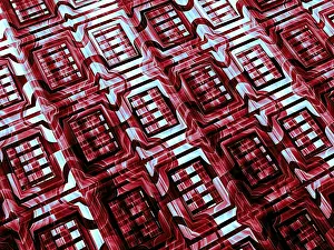 Digital Abstract Illustration Prints: Fractal Print with Metallic Luster