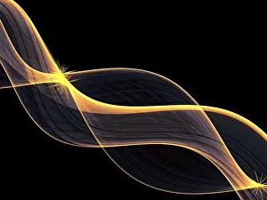 Fractal Technology Background Prints: Fractal wave - abstract computer-generated image
