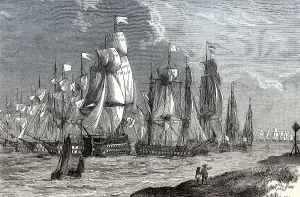 Print of The French Navy before Grenada
