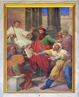 Southern Europe Tourist Attraction Prints: The fresco with the image of the life of St