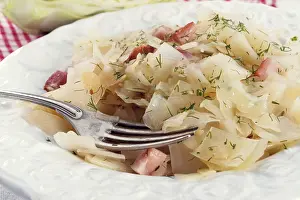 Healthy Lunch Ideas Prints: Fresh cabbage with bacon