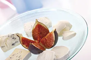 Fruity Desserts Prints: Fresh figs and assorted cheese