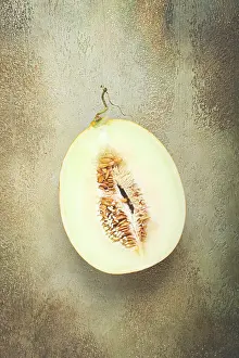 Fresh Melon Prints: Fresh melon in section, half melon