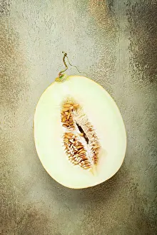 Fresh Melon Prints: Fresh melon in section, half melon