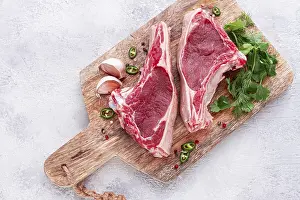 Barbecue Steak Prints: Fresh pieces of beef on the bone