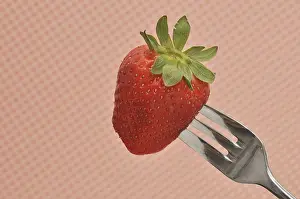 Fresh Strawberry Prints: Fresh strawberry on a fork