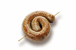Studio Shot Food Prints: Fried bratwurst, rolled