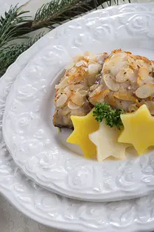 Eastern European Cuisine Prints: Fried CARP with almonds