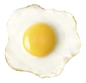 Studio Shot Of Breakfast Dish Prints: Fried egg isolated on white background