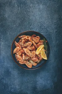 Fried Shrimp Prints: Fried shrimp, with shell and head