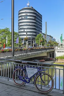 Central Europe Buildings Prints: Friedrich Ebert Bridge with Neckar Tower