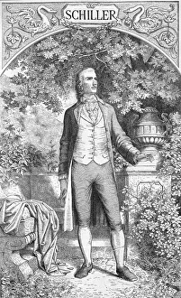 German Poet Illustration Prints: Friedrich Schiller, drawing by E