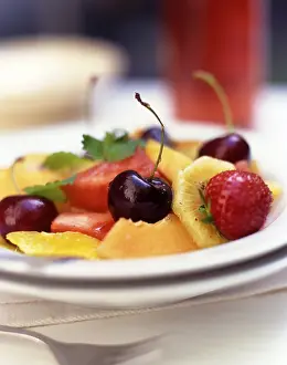 Strawberry Fruit Photography Prints: Fruit salad