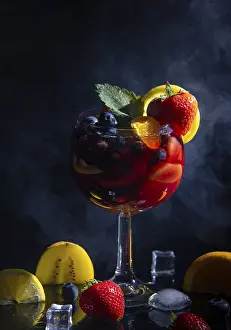 Fresh Fruit Drink Prints: Fruity cocktail in a wine glass
