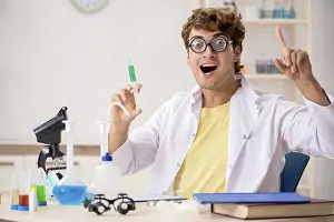 DNA Prints: Funny Crazy Chemist Doing Experiments Print