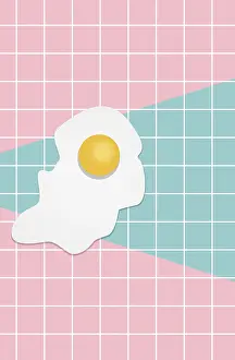 Prints of Funny fried eggs background. Pop art. Pattern Pop Art Prints: Funny Fried Eggs Pop Art Print