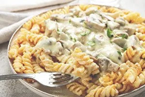 Fusilli Pasta Prints: Fusilli pasta, with champignons