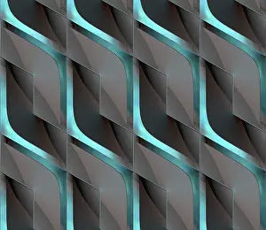 Modern Architecture Design Prints: Futuristic 3D Wallpaper of black and green angular shape