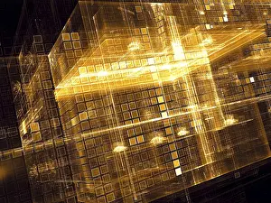 Modern Building Design Prints: Futuristic cubes - abstract computer-generated image