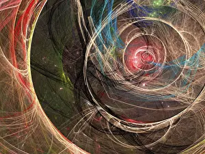 Fractal Background Prints: Futuristic or esoteric fractal background - abstract computer-generated image