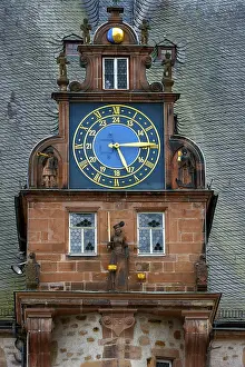Central Europe Architectural Style Prints: Gabel with a clock, Renaissance Tower