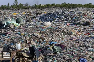 Southeast Asia Environmental Issues Prints: Garbage dump with plastic garbage