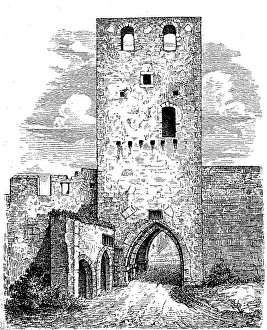 Lower Austria Fortification Prints: Gate tower of Eggenburg in Lower Austria