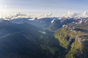 Deserted Fjord Landscape Prints: Geiranger
