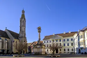 Central Europe Landmarks Prints: Geisskirche and Trinity Column