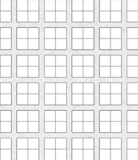 White Background Design Prints: A geometric pattern of black-lined squares on a white background