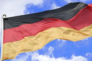 Central Europe State Flags Prints: German flag in the wind