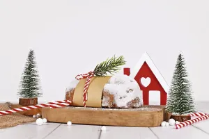 Christmas Baked Goods Prints: German Stollen cake, a fruit bread with nuts