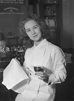 Black And White Beauty Shot Prints: Getting a shave in the 1940s