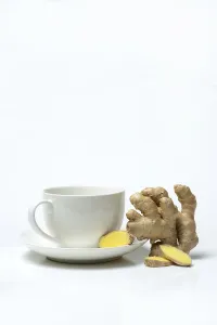 Ginger Root Prints: Ginger root with cup, ginger tea