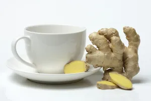 Ginger Root Prints: Ginger root with cup, ginger tea